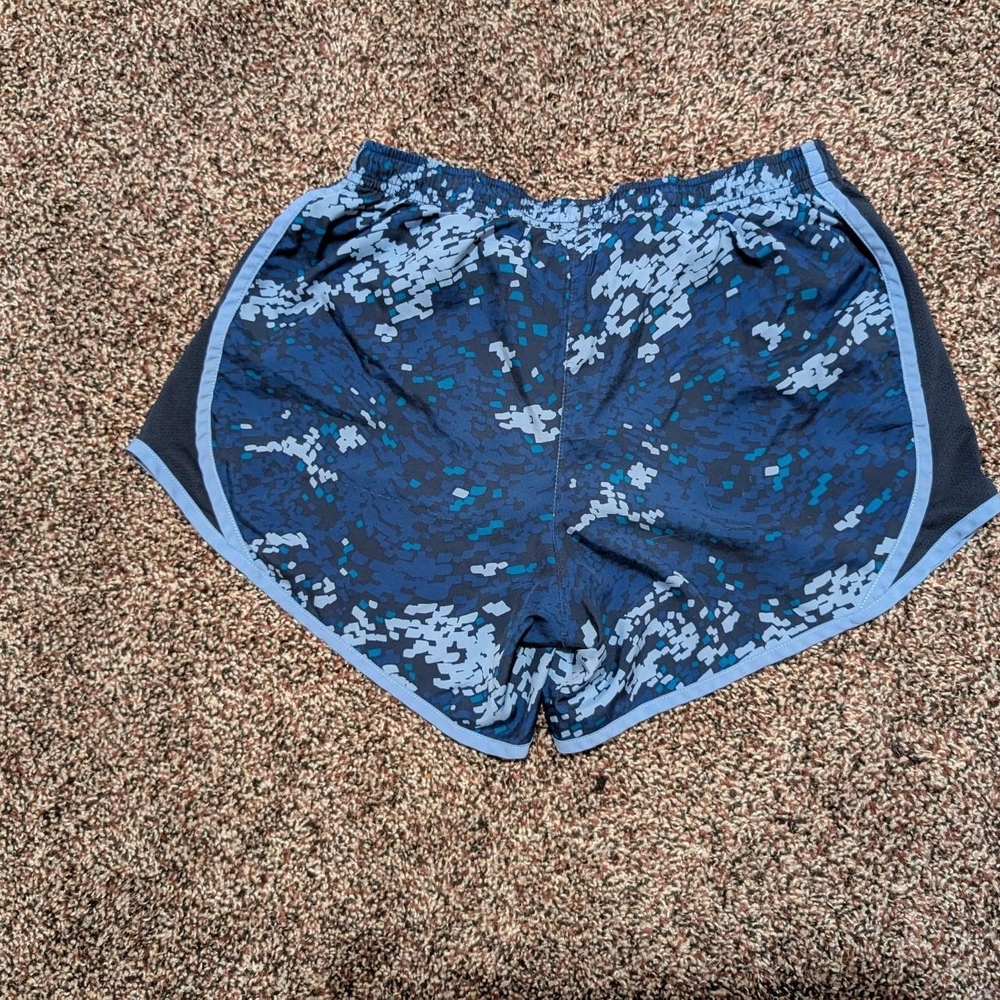 Nike Blue Athletic Shorts with Camouflage Design